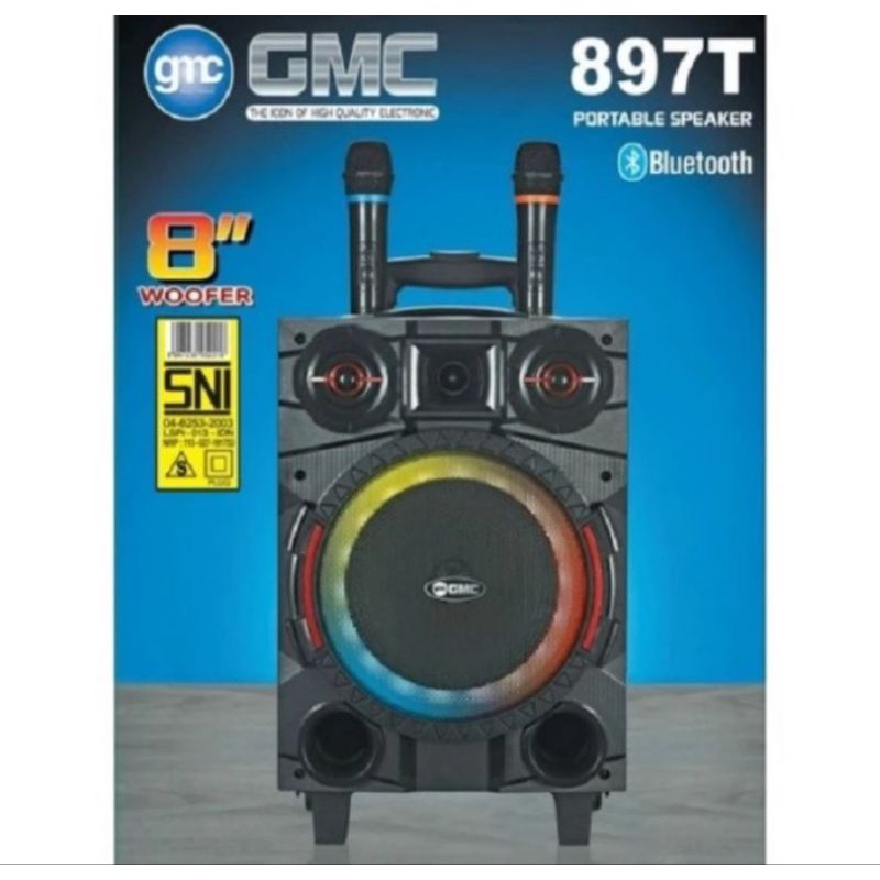 SPEAKER BLUETOOTH GMC 897T PLUS 2 MIC - SPEAKER PORTABLE GMC - SPEAKER GMC 897T BLUETOOTH - SPEAKER 