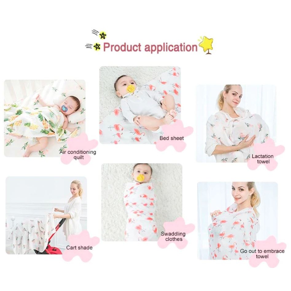 baby swaddle newborn 110*130 bedong bayi jumbo cotton bamboo adem nyerap keringat multifungsi part I