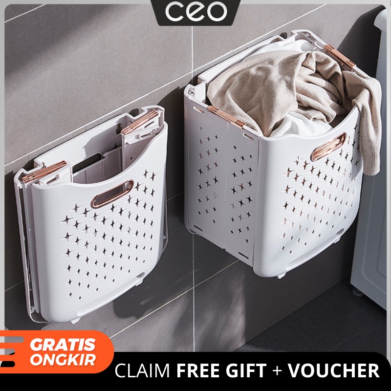 CEO Keranjang laundry tempel serbaguna / keranjang laundri roda / box organizer / praktis &amp; minimalis