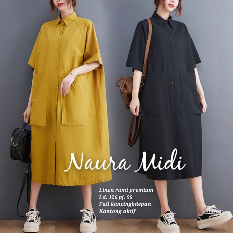 NAURA GAMIS MIDI TERBARU