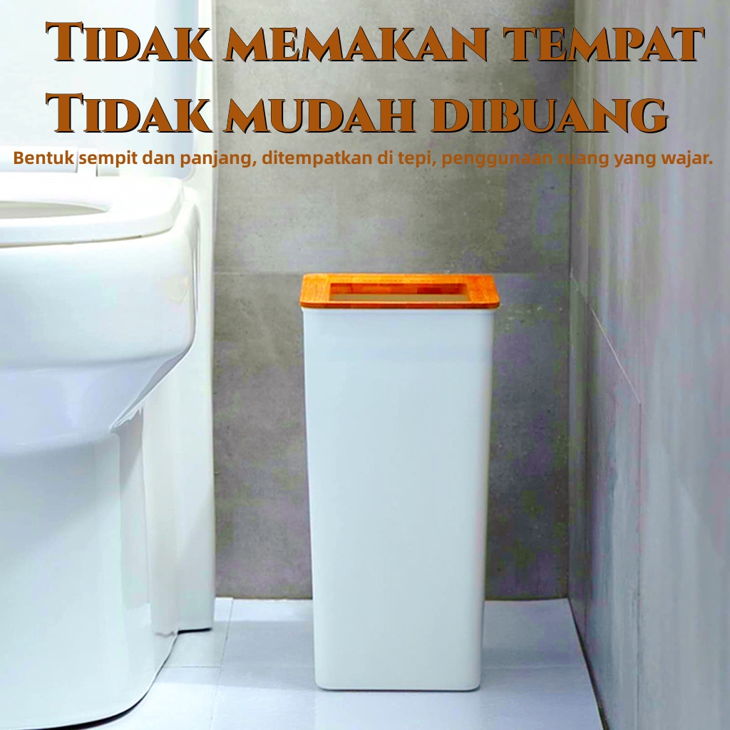 Tong Sampah / Tong Sampah+trash bag kantong sampah Tutup Kayu 7.5L/9L Tempat Sampah  Besar  Tong Sampah Aesthetic Tempat Sampah Mobil Tempat Sampah Kama  Tempat Sampah Tong  Ruang Tamu Kamar Mandi Dapur COD