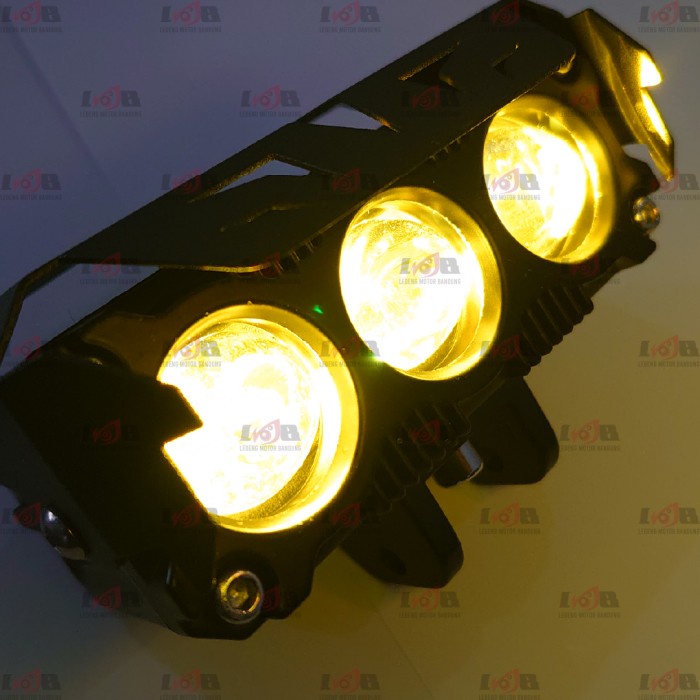 Lampu Sorot Led 3 Mata Lensa Laser Gun SQL3 QHigh Low HILo Motor Mobil