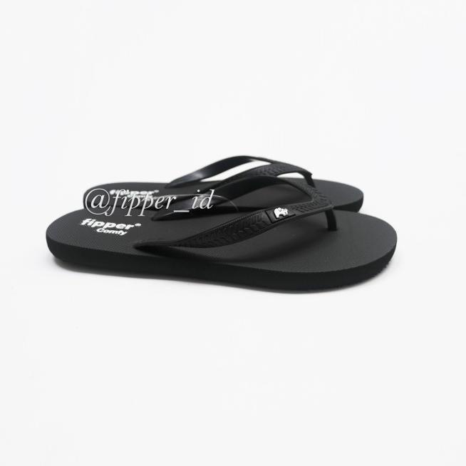 Sandal Fipper Comfy Original for Man - Black/Black - Hitam, UK 7