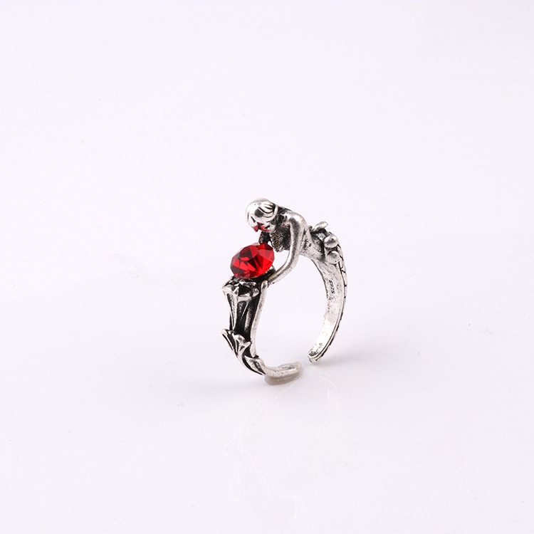 Cincin Berlian Bahan Alloy Warna Merah Untuk Pasangan