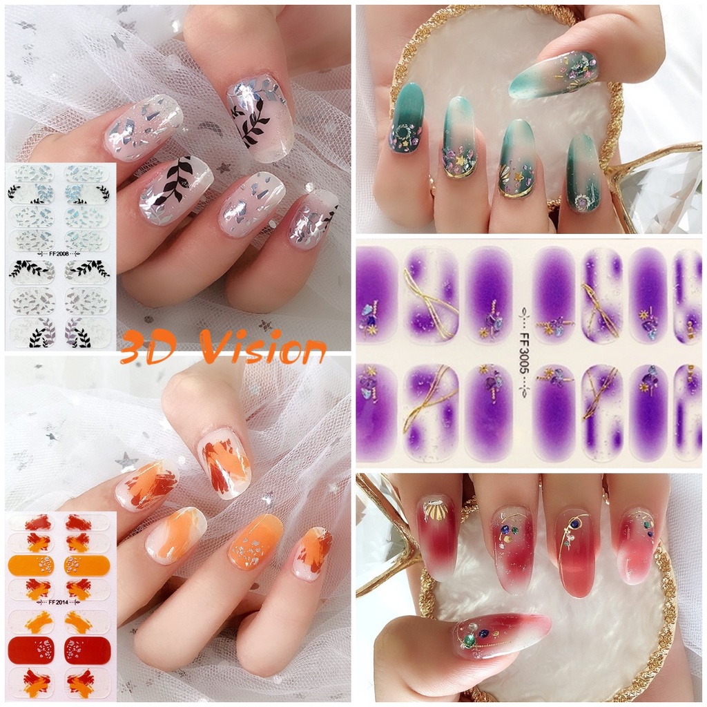 Ff Stiker Kuku 3D DIY Tahan Air Untuk Nail Art