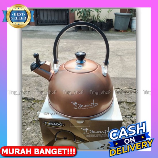 Teko Siul Stainless Steel Kettle 3 Liter Whistle Alat Masak Air Panas Bunyi Model 3L Kitchen Rl [Rea