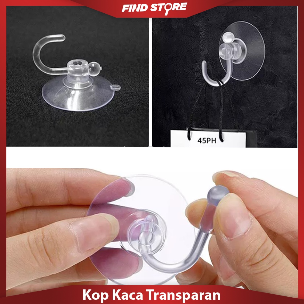 Kop Kaca Gantungan Transparan Tempel Kaca Cantolan Bening