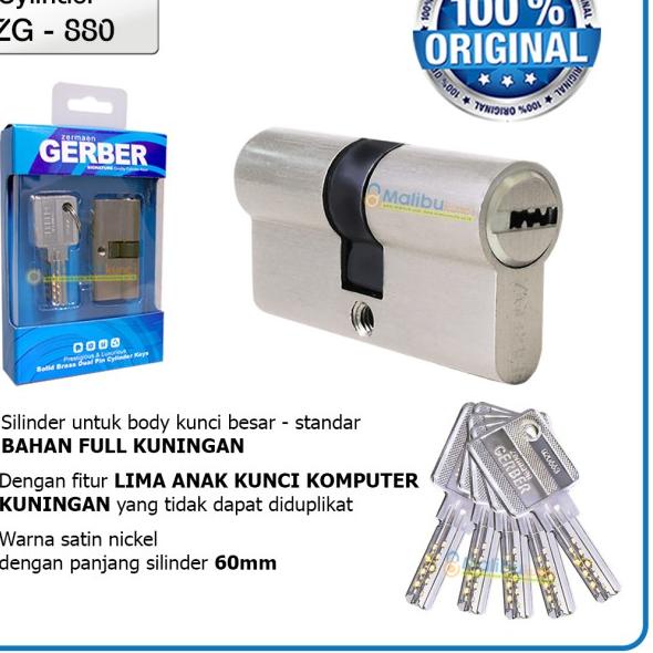 CZG-880 cylinder, silinder pintu, silinder kunci, handle pintu gerber
