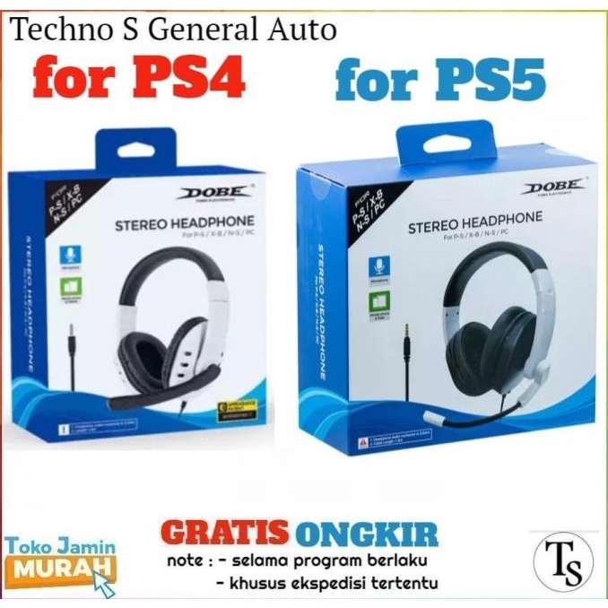 BISA COD Dobe Stereo Headset Headphone mic PS4 PS5 PC Xbox One Nintendo Switch /HEADSET BLUETOOTH/HE