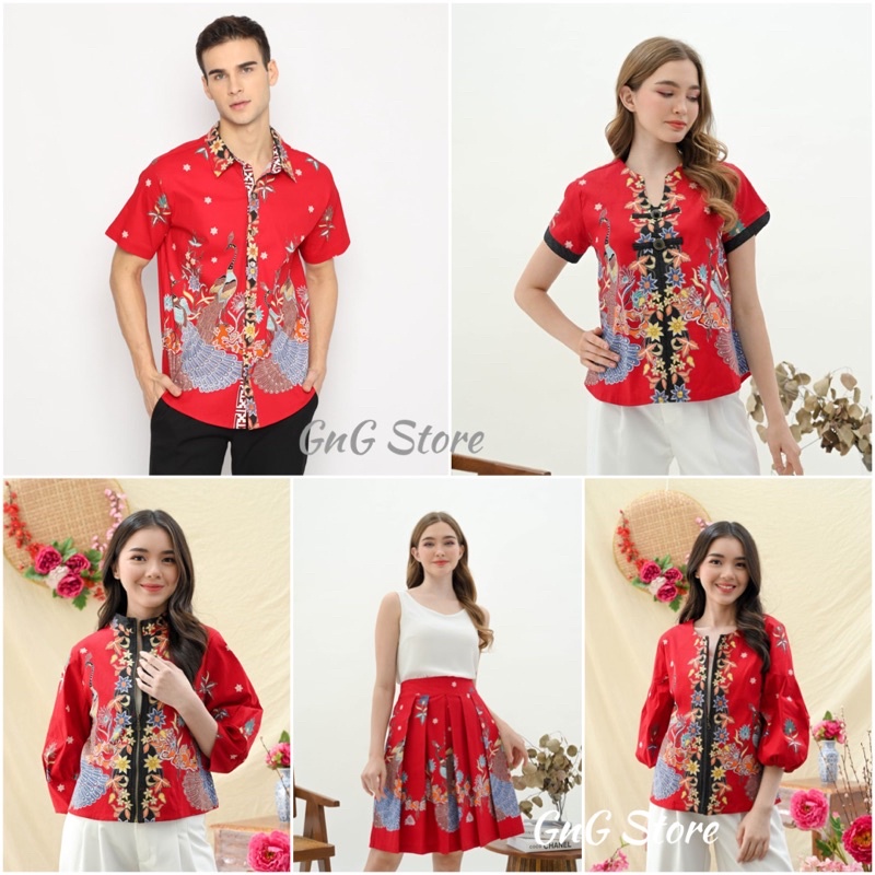 BBC Red Series /Seragam Batik/ Batik Wanita/ Baju Merah/ Batik Keluarga/ Baju imlek