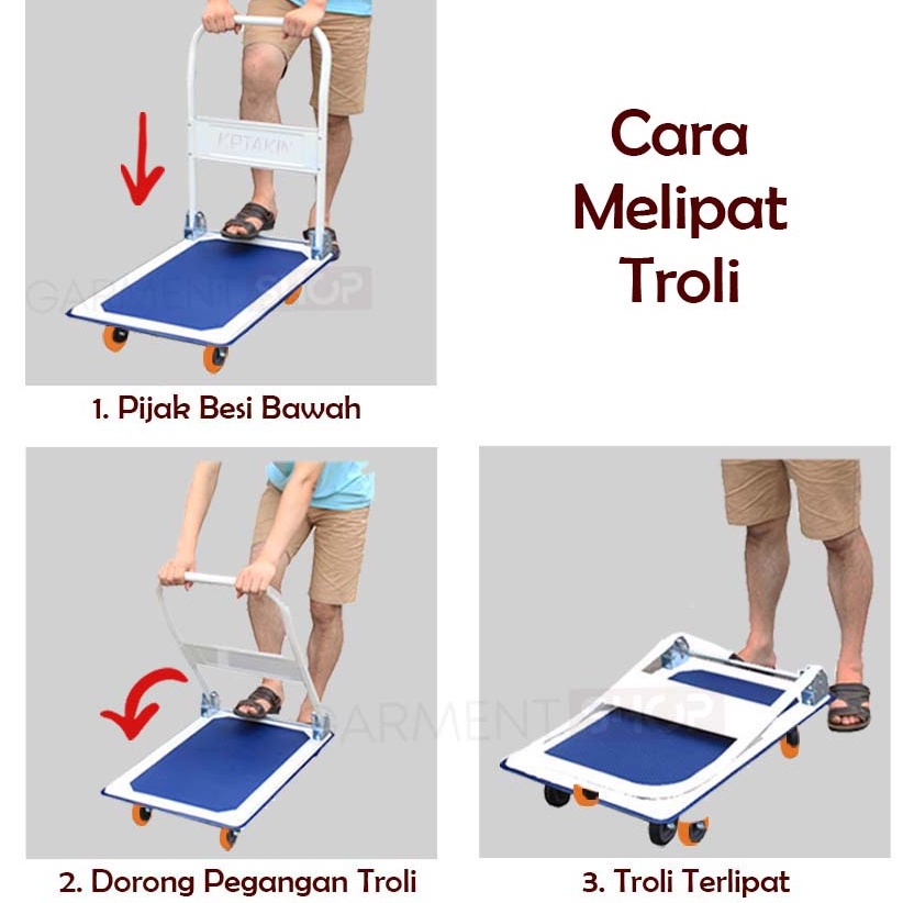 Troli Barang Lipat Hand Truck Model Besi 150 Kg sunc kuning hitam biru