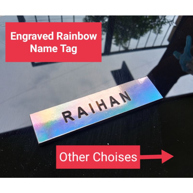 Engraved Rainbow Name Tag @NAME TAG TERBAIK @NAME TAG INDONESIA