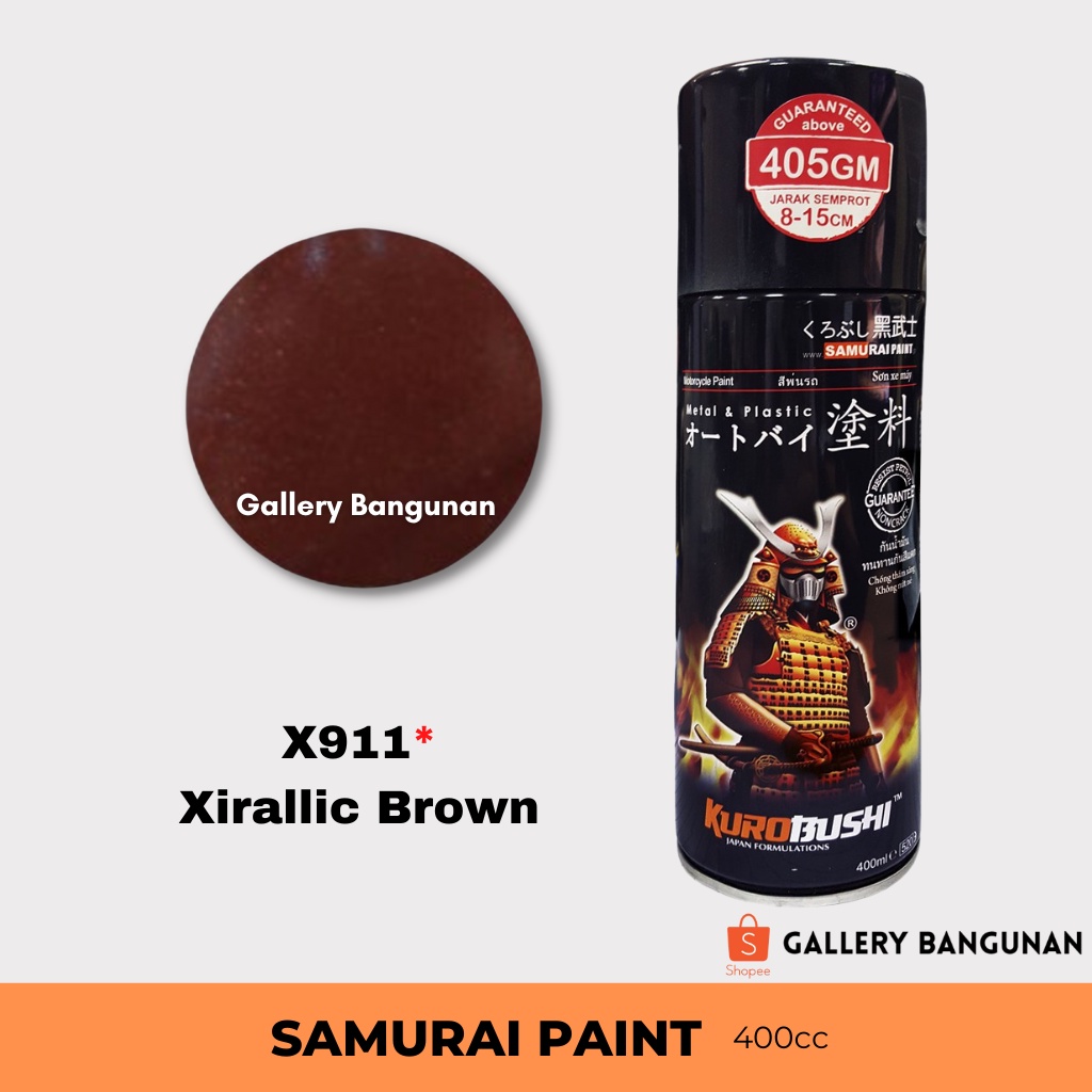 Samurai X911* Xirallic Brown Cat Semprot Motor Pilok Pylok Pylox Sepeda Aerosol X 911 Xiralic Xirali