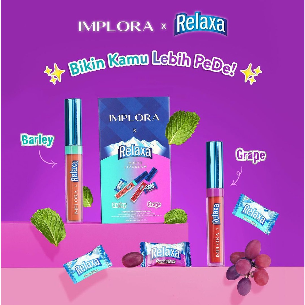 Implora x Relaxa Matte Lipcream Barley Grape Lip Cream Limited Edition