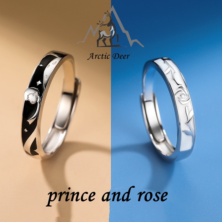 Cincin couple-prince and rose cincin pasangan cincin titanium Original Arctic Deer