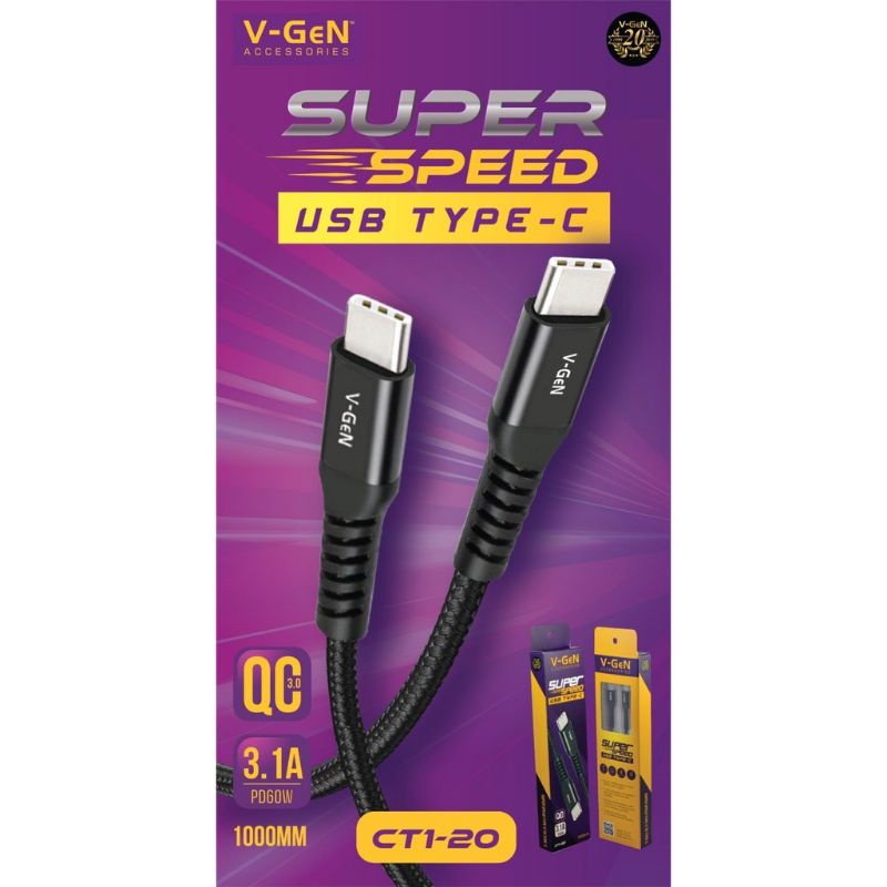 KABEL TYPE -C CT1-20 CABLE 3.1A 1 METER