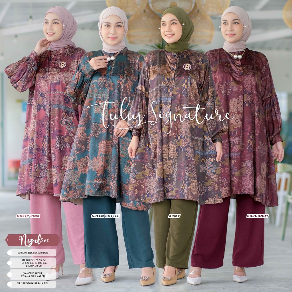 WAJIB PUNYA Setelan One Set Wanita Jumbo Kekinian Kondangan Silk Niza