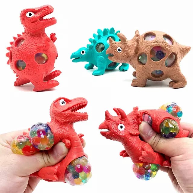 MOMBABY1 Mainan Motorik sensorik anak Dinosaurus Pencet Mesh Ball