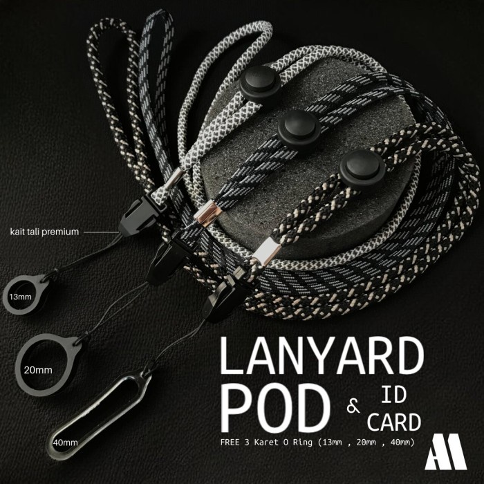 

Id Tag Tali Lanyard Id Card Holder / Gantungan Nametag / Free Karet O Ring