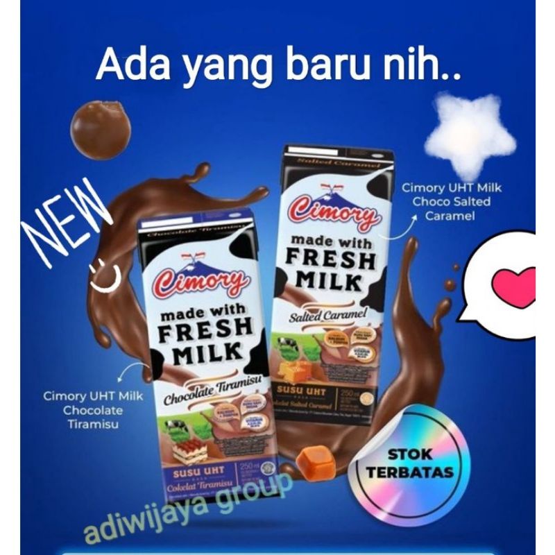 

NEW BARU !!! CIMORY SUSU UHT 250 SALTED CARAMEL, CHOCOLATE TIRAMISU