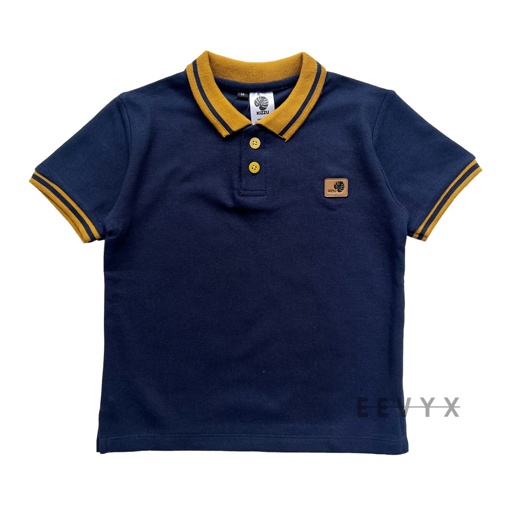 Kizzu Baju Polo Shirt / Kaos Polo Kerah Polos Putih Anak Laki Laki Umur 1-12 Tahun - Wangki - Eevyx Store