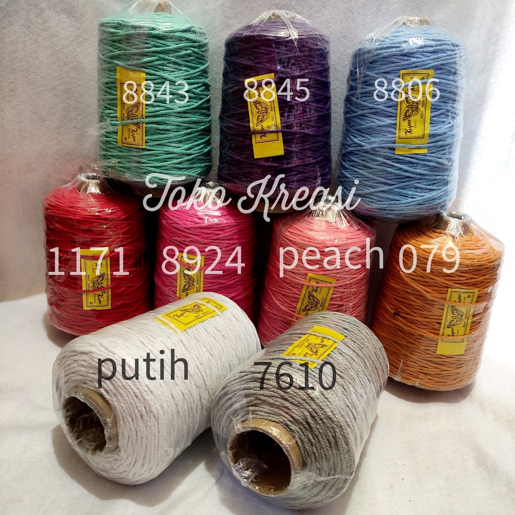 Tali Katun / Makrame / macrame 1 kg Merk Kupu Kupu