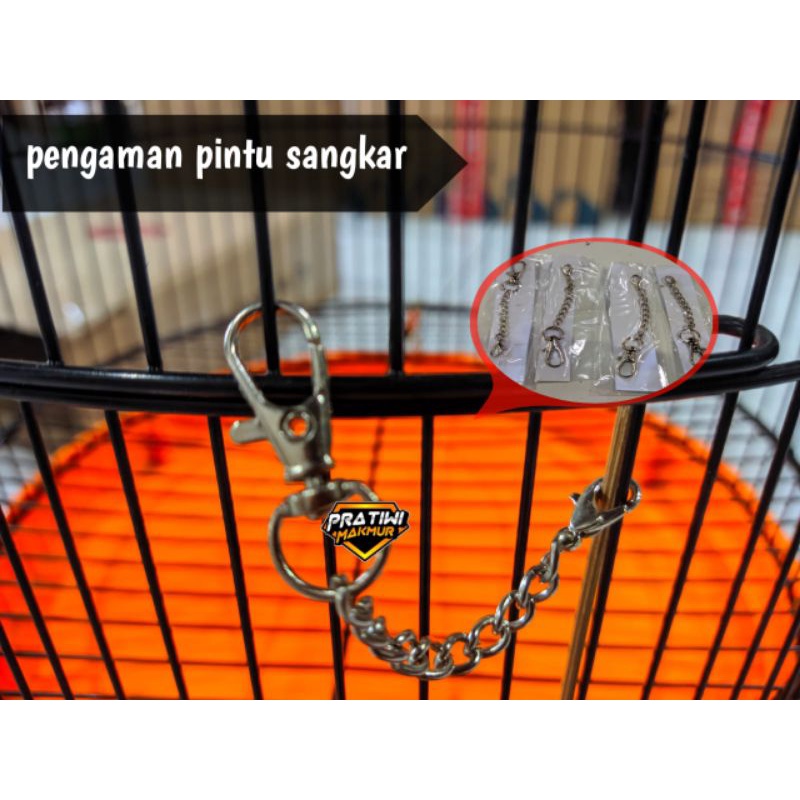 rantai pengaman pintu sangkar burung kunci sangkar 2 borgol
