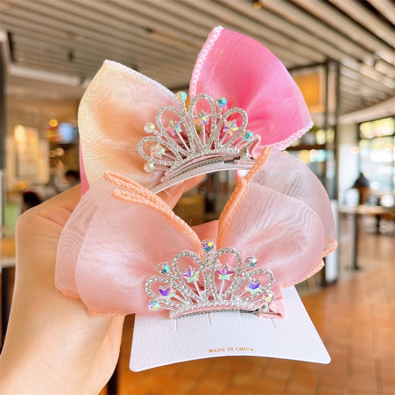 [Cocobaby Jakarta] Jepit Rambut Mahkota Pita Anak Perempuan Anak Cewek Cantik Halus