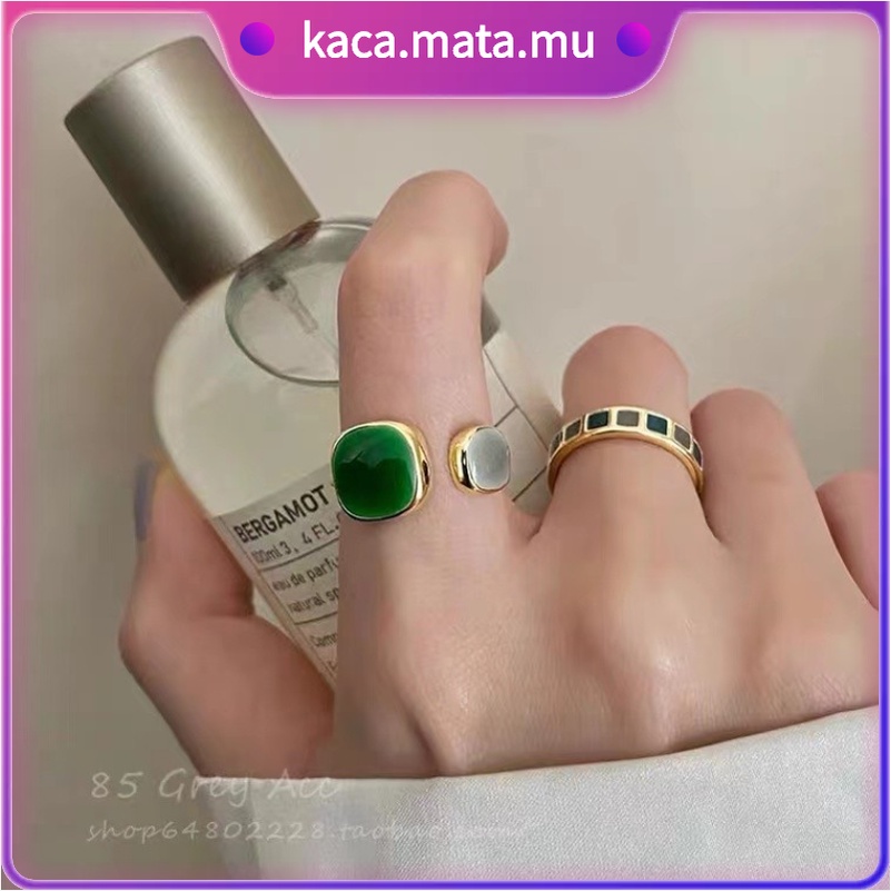 COD Cincin unik Bentuk Geometri Bahan Alloy Hias Berlian Imitasi Untuk Wanita korea