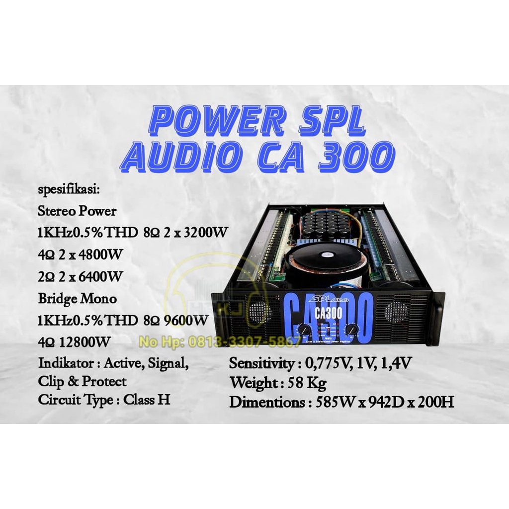 POWER AMPLIFIER SPL AUDIO CA 300 POWER SPL AUDIO CA 300