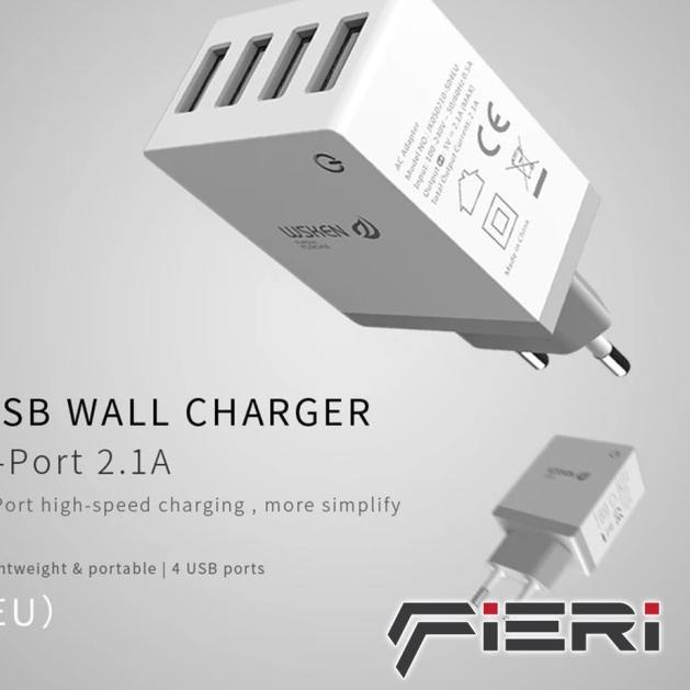 Fieri Wsken Safe 4 USB Ports Charger Adaptor Adapter Fast Charging