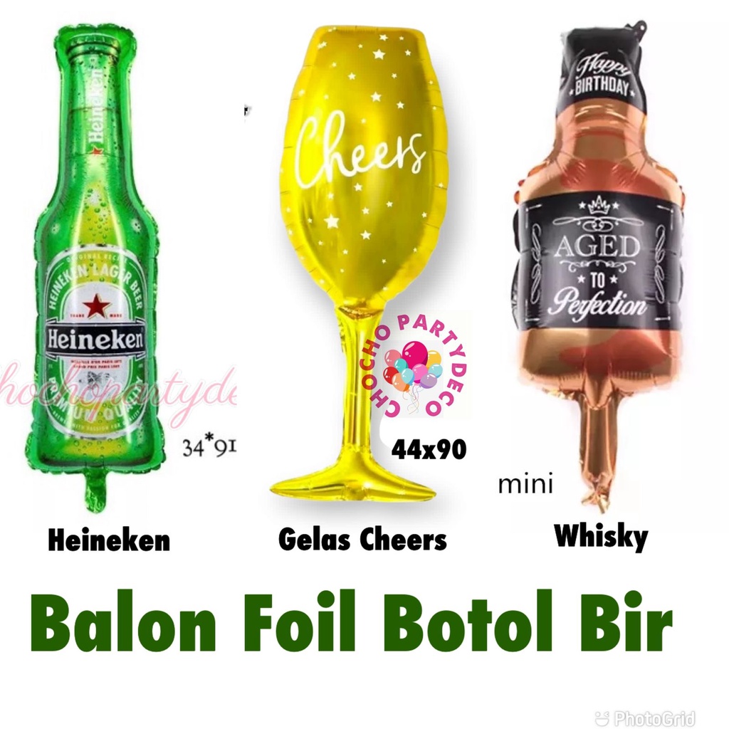 Balon Botol - Balon karakter Heineken Whisky