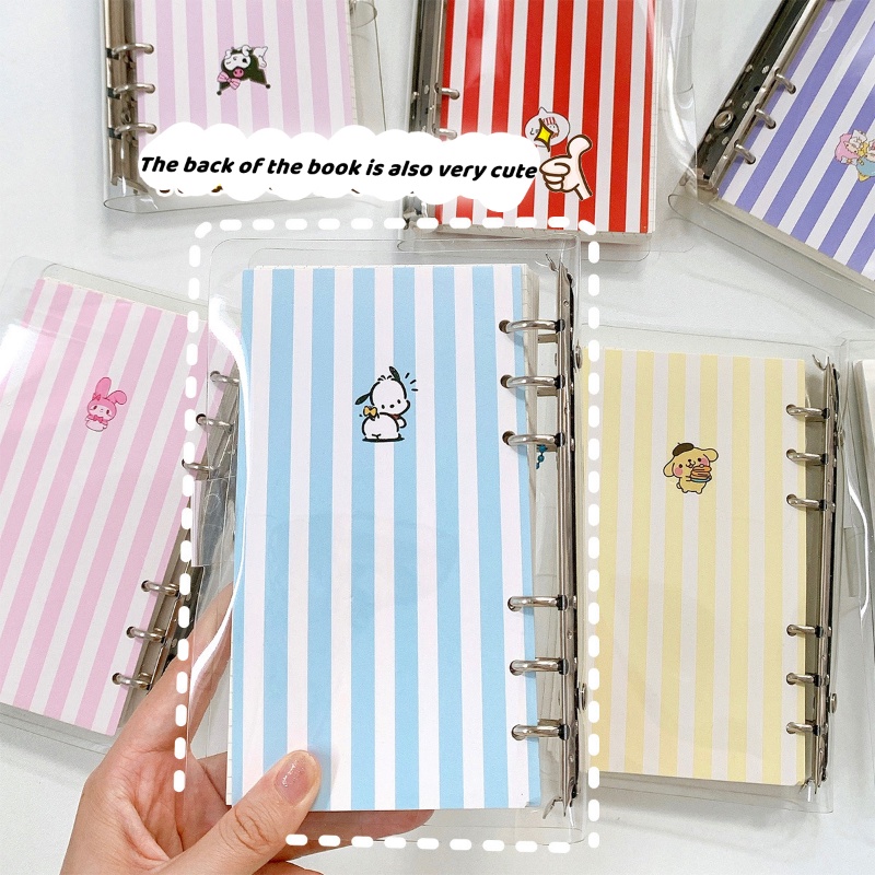 Sanrio A6 Ring Notes Lucu Journaling Loose Leaf Desain Anime Cinnamoroll Kawaii Lucu Untuk Stationery Sekolah / Kantor