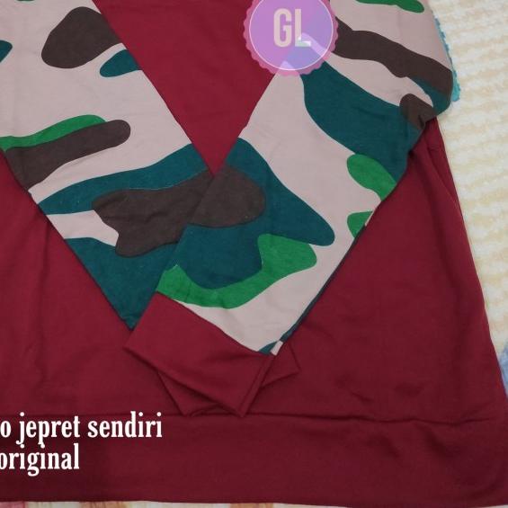 stelan training loreng/baju senam muslim/baju olahraga muslim/vr - M - L, MAROON