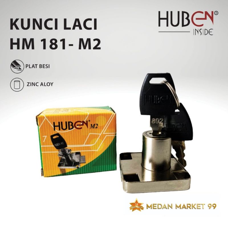 KUNCI LEMARI/ LACI ASLI HUBEN HM181-M2 | KUNCI LACI | KUNCI PINTU LEMARI | KUNCI LACI KAYU