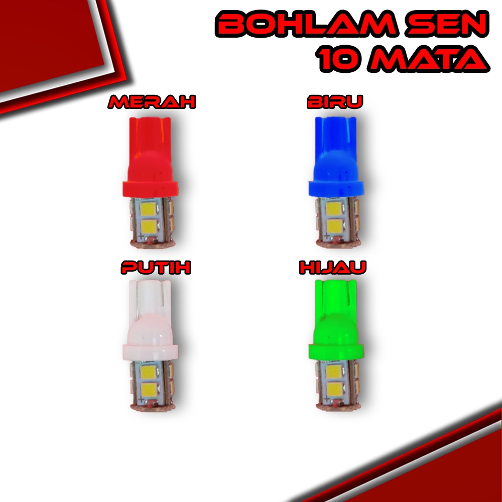 Bohlam sen 10 mata/sen motor 10 mata/lampu sen motor/lampu sen 10 mata/lampu sen