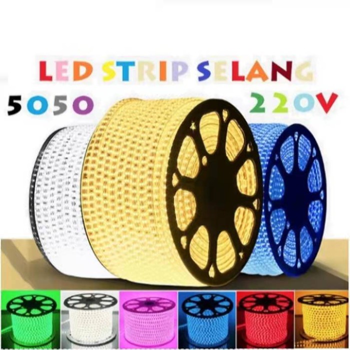 PROMO LAMPU LED STRIP SELANG 5050 SMD AC 220V METERAN (1M-100M) OUTDOOR - Socket 5050