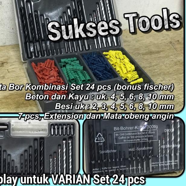 Mata Bor Set 9pcs ( Mata Bor Besi, Beton dan Kayu ) - Set 24 pcs