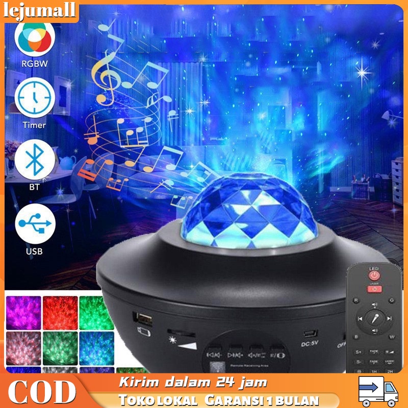 Lampu Proyektor Dengan Speaker Star Projector Bluetooth Voice/Remote Control Colorful Light Change with USB Port Tidur Proyektor 2in1