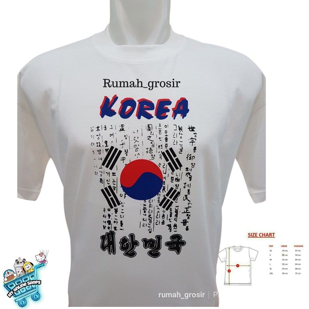 Kaos Souvenir Negara Korea XXL
