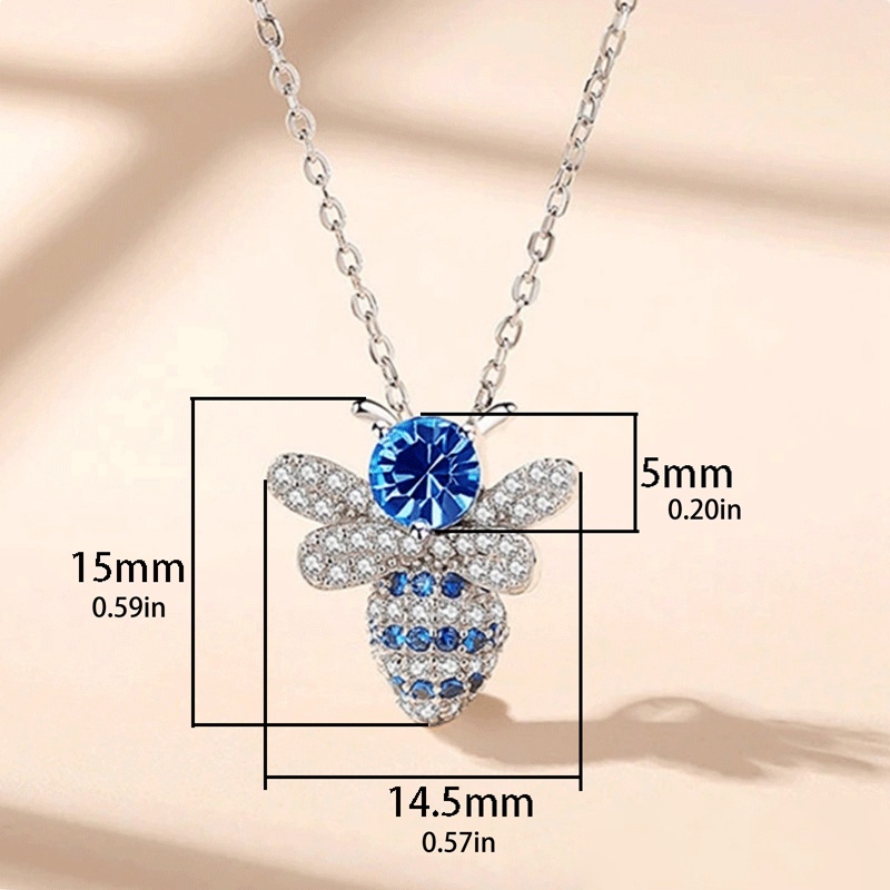 Fancyqube Kalung Dengan Liontin Bentuk Lebah Madu Bahan Cubic Zirconia Untuk Wanita