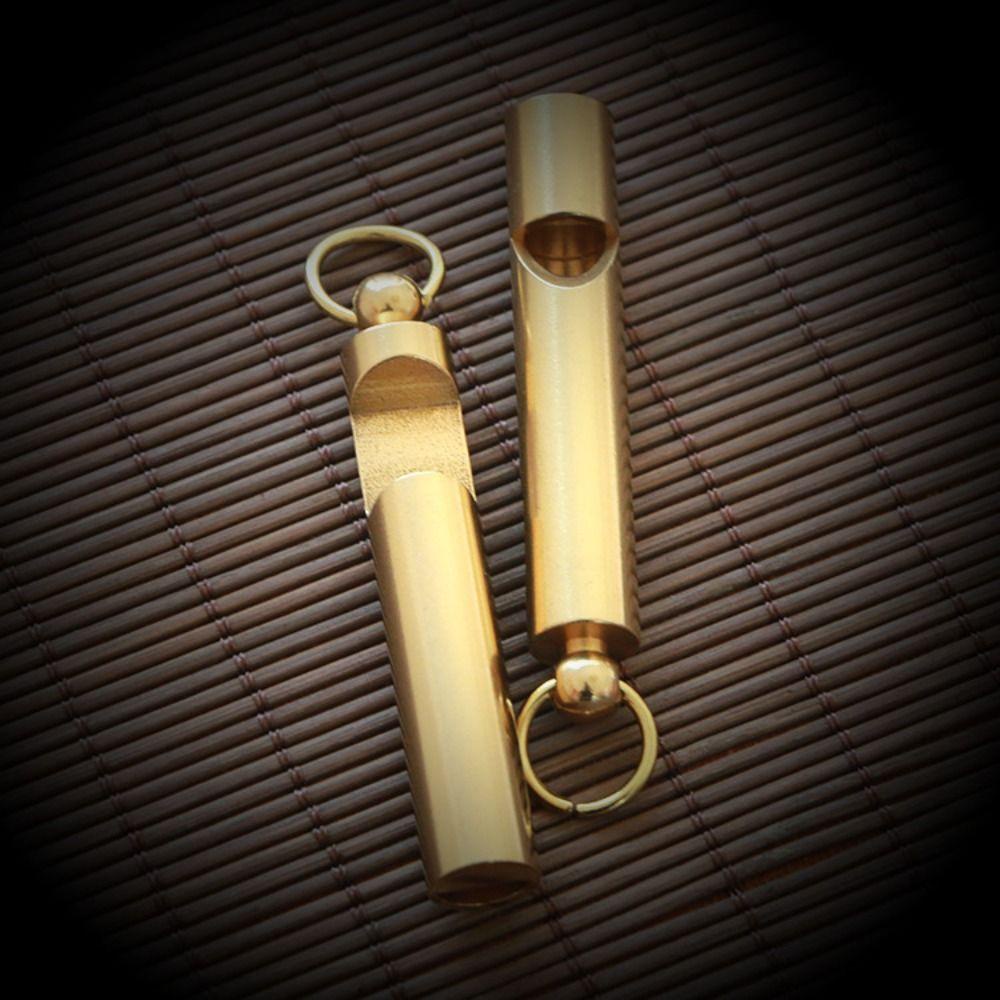 Lanfy Peluit Kuningan 1pc Perlengkapan Retro Wasit Waterproof Pendant Pocket Tools Alat EDC Kuningan Murni Referee Whisle