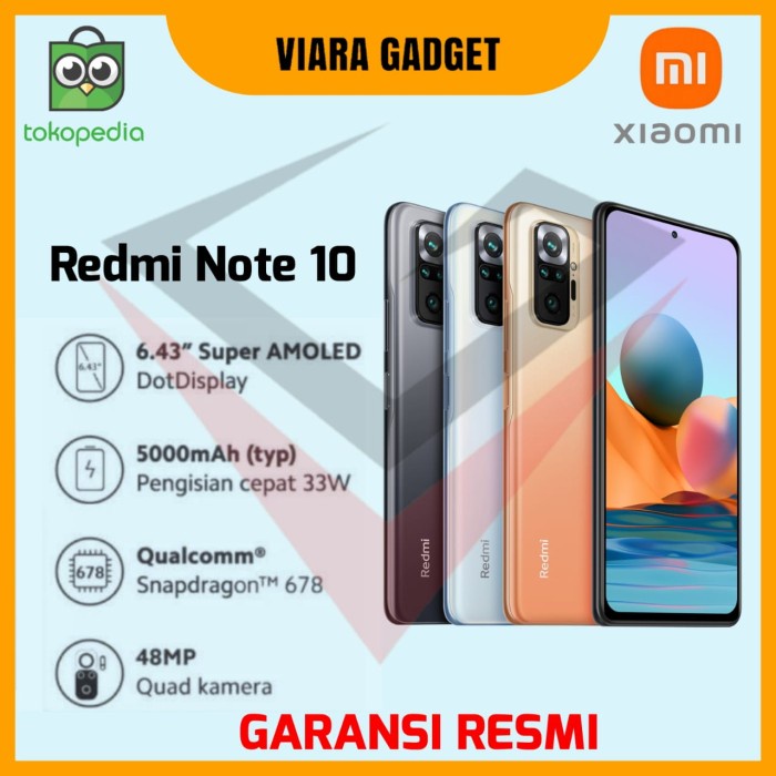 xiaomi redmi note 10 4/64 garansi resmi