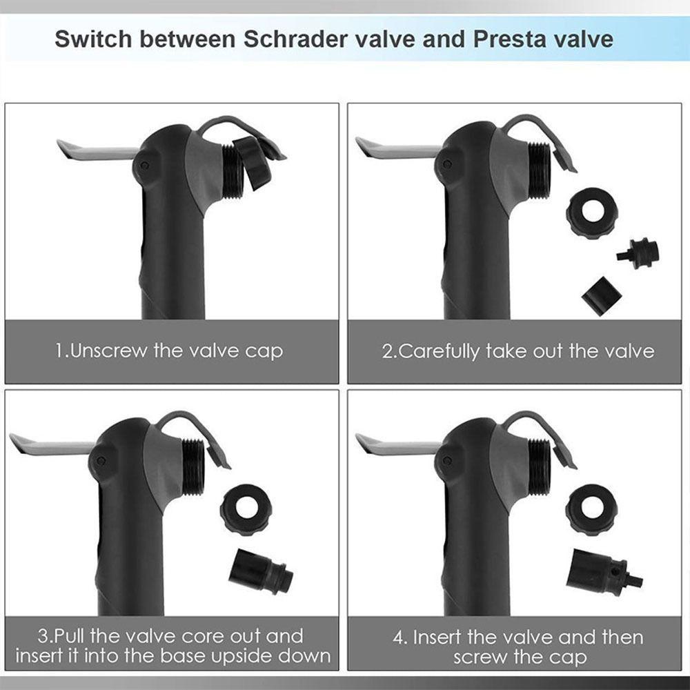 Lanfy Pompa Sepeda Multi Fungsi Sepeda Gunung 120PSI Schrader Presta Valve Aksesoris Sepeda Dengan Built-in Pressure Gauge Tire Inflator