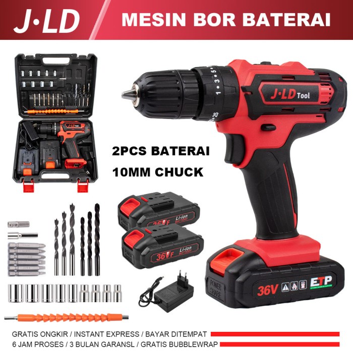 JLD 36VF MESIN BOR BATERAI BOR LISTRIK BATERAI CAS 2 BATERAI SET 36V-2 ORIGINAL