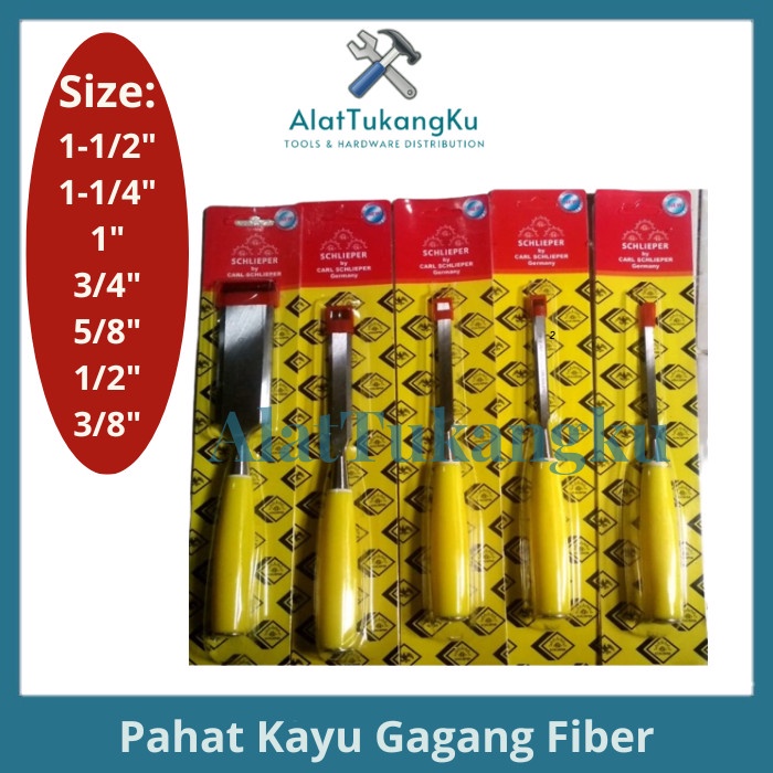 

Pahat Kayu Gagang Fiber 3/8" 1/2" 5/8" 3/4" 1" 1 1/4" 1 1/2"inch SCHLIEPER / Tatah Kayu Gg Fiber