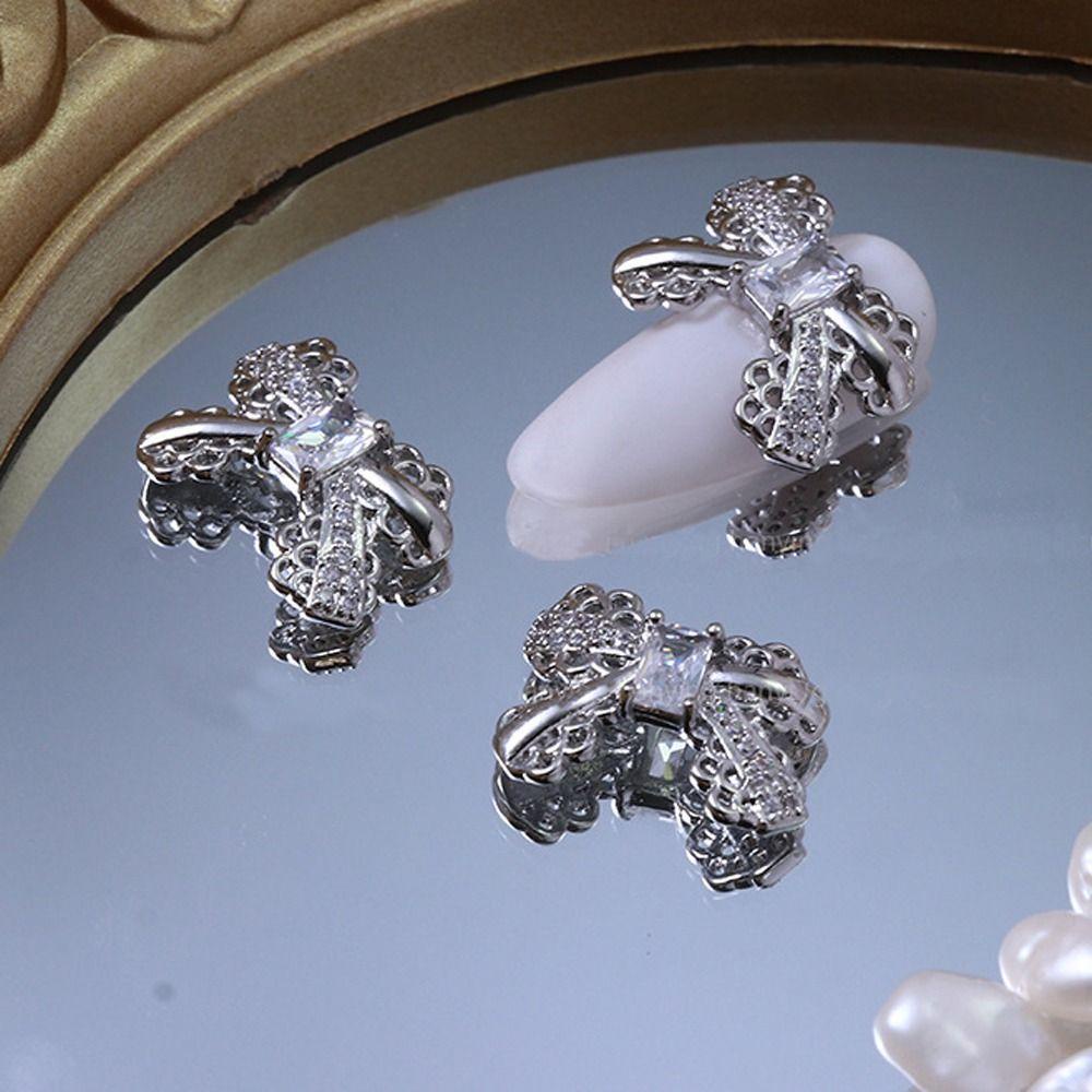 Mxbeauty Kuku Berlian Imitasi Kualitas Tinggi Bergaya Vintage Mewah High-end Logam Flash Shiny Crystal Nail Art Jewelry