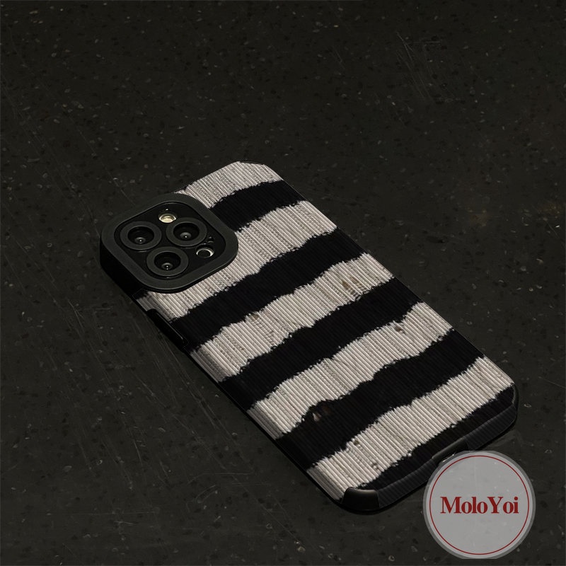 Soft Case TPU Motif Garis Retro Untuk iPhone 7Plus 8Plus 11 Pro Max XR 12 13 14 Pro Max X XS Max