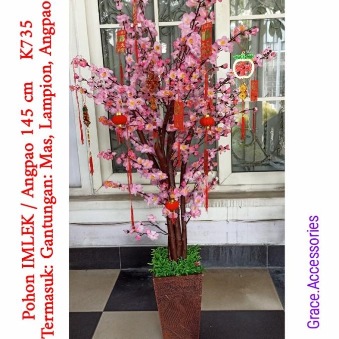 Pohon imlek angpao meihua mehwa 145 cm besar tinggi hiasan sincia