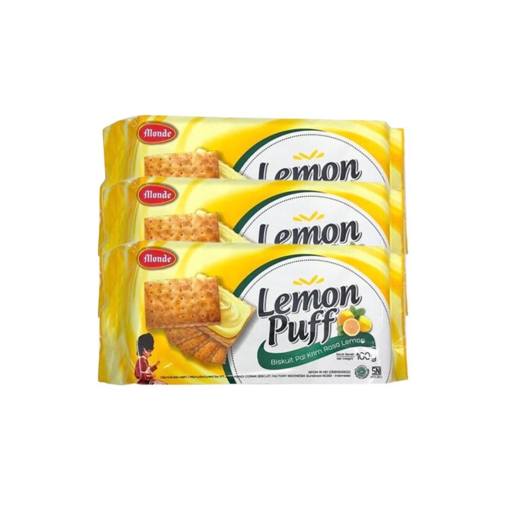 

Monde Lemon Puff Biskuit Krim Lemon 3 x 100 gr